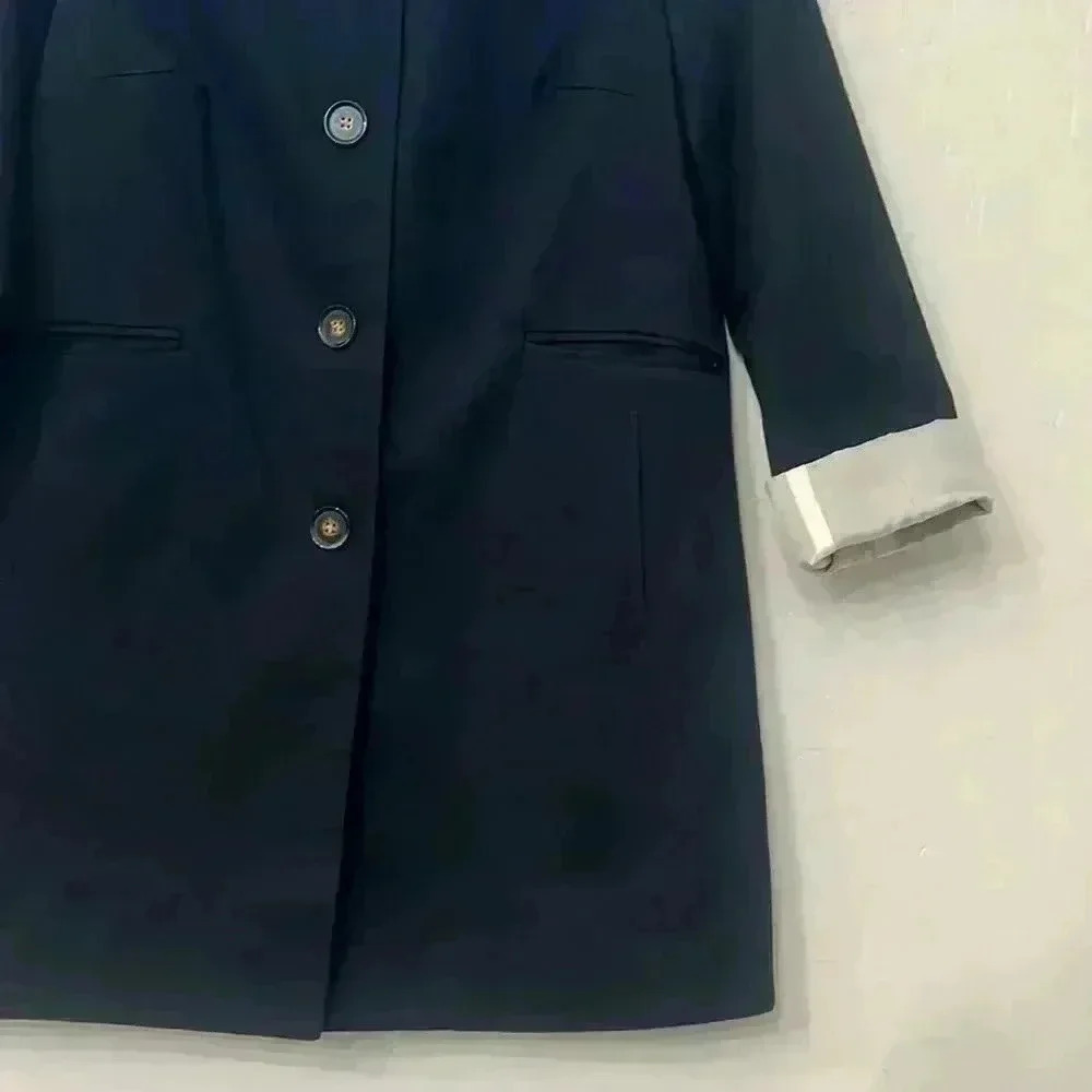 Banana Republic Navy Blue Womens Pea Coat, Size S - Picture 3 of 8